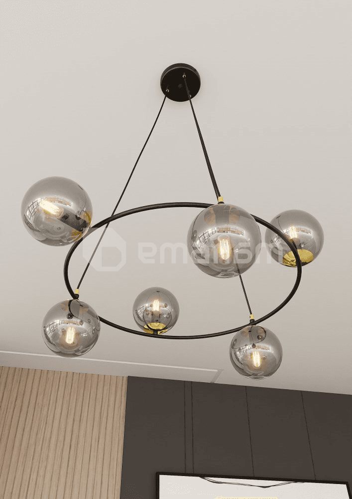 ჭაღი EMIBIG AZURA 6 E14 Ø750 h1000 შავი გრაფიტი 1294/6