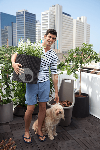 ყვავილის ქოთანი Keter Cylinder Planter Large 43.7x43.7x44.3 სმ ნაცრისფერი