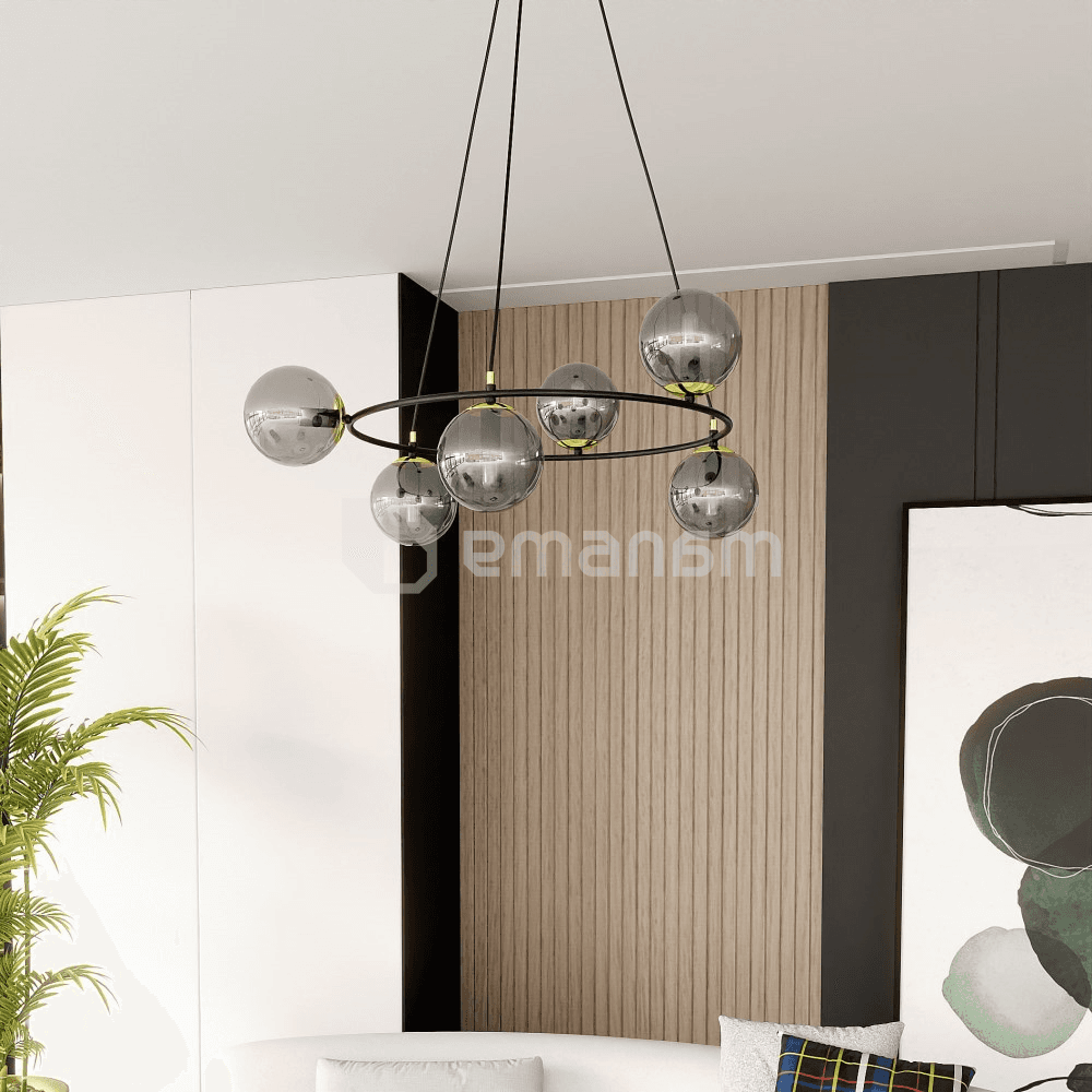 ჭაღი EMIBIG AZURA 6 E14 Ø750 h1000 შავი გრაფიტი 1294/6