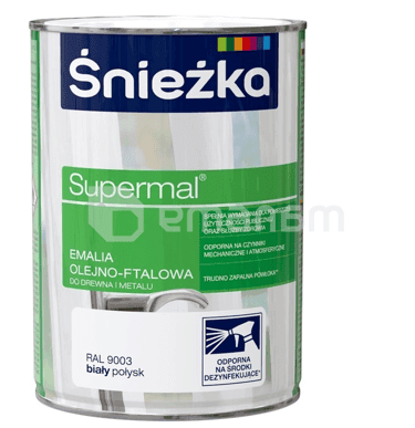 ემალი ზეთოვან-ფთალური Sniezka Supermal 2.5 ლ პრიალა თეთრი