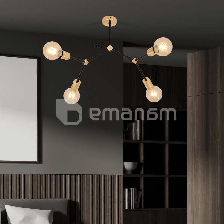 ჭაღი EMIBIG CODE 4 E27 4x MAX 60W შავი