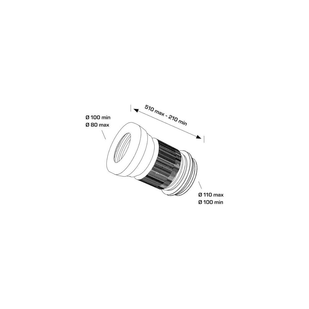 უნიტაზის გოფრე Bonomini 8260EX55B0 F Ø80-100 მმ / M Ø100-110 მმ