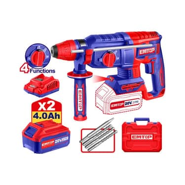 პერფორატორი Li-Ion, 20ვ, 2.5ჯ ELRH202682 EMTOP
