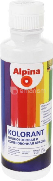 საღებარი Alpina Kolorant 500 მლ თეთრი 651924
