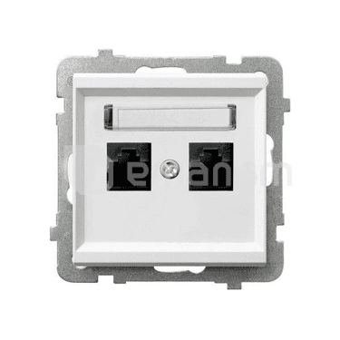 როზეტი კომპიუტერის CAT 5E Ospel Sonata GPK-2R/K/m/00 2 განყოფილებიანი თეთრი