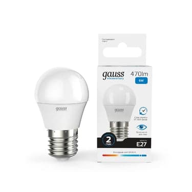 LED ნათურა Elementary Ball 6W 470lm 6500K Е27 - 53236 Gauss
