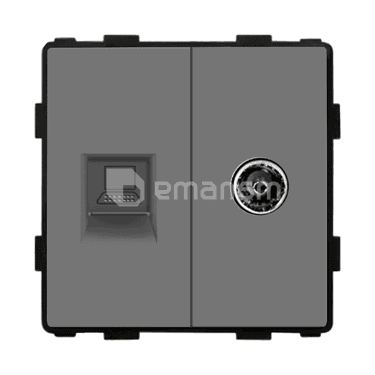 როზეტი ჩარჩოს გარეშე Socket Style 2 Internet CAT6 RJ45 TV ნაცრისფერი