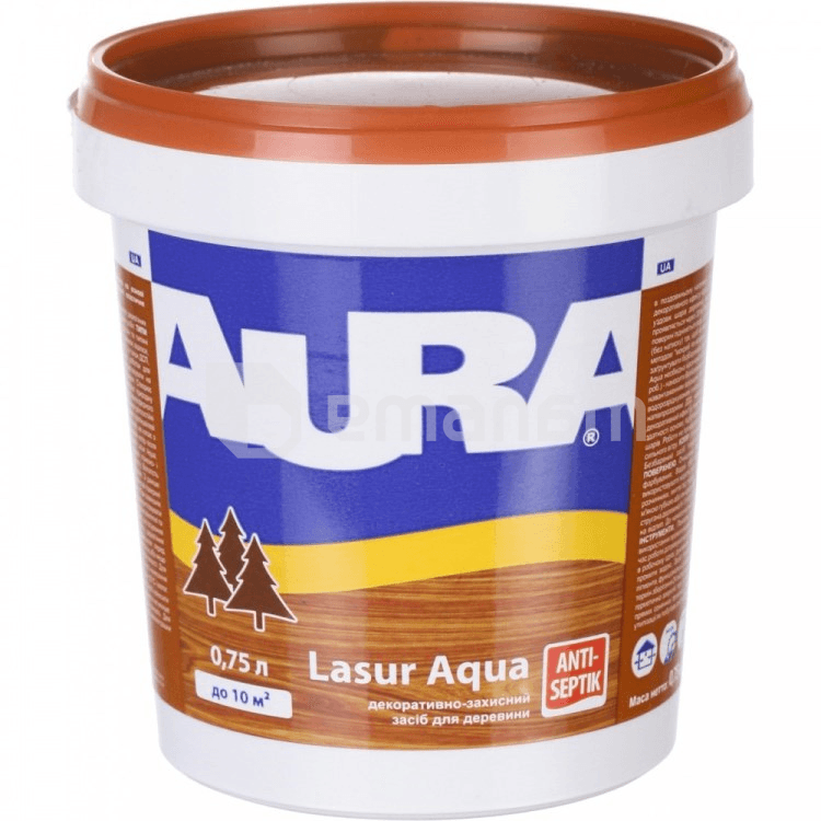 აკრილის ლაქი ხისთვის Eskaro Aura Lasur Aqua კვიპაროსი  0.75 ლ