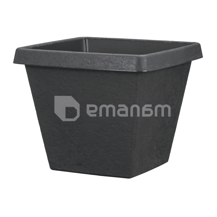 ეზოს პლასტმასის ქოთანი Scheurich Anthracite 40/286 Stones Square 24 ლ