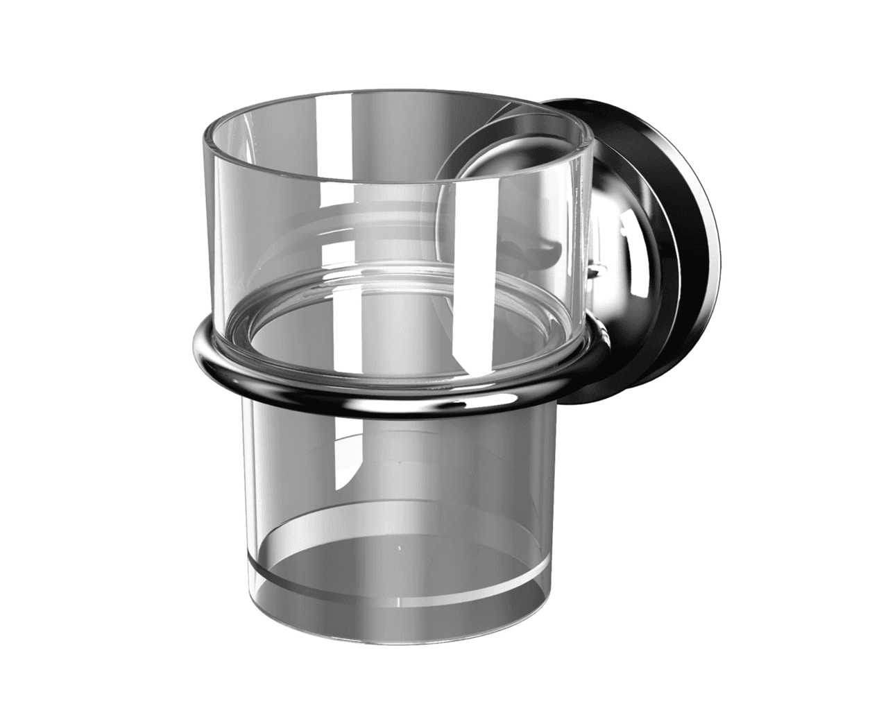 12030000 აბაზანის ჭიქა Storage cup VacuumCap Bea, transparent, stainless steel / ABS / POM / PC / PVC /