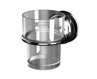 12030000 აბაზანის ჭიქა Storage cup VacuumCap Bea, transparent, stainless steel / ABS / POM / PC / PVC /