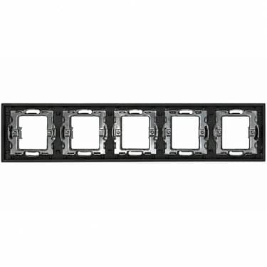 ჩარჩო ჩამრთველისა და როზეტისთვის DOMINO LS-70/90-050 5 ადგილიანი შავი 36.5x8 სმ