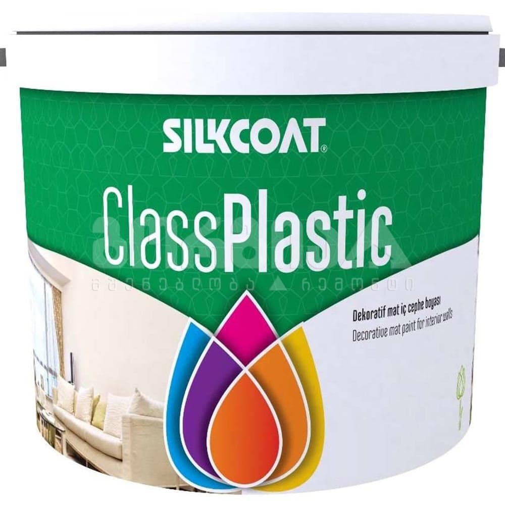 ინტერიერის წყლოვანი საღებავი Class Plastic 0,75 ლტ თეთრი