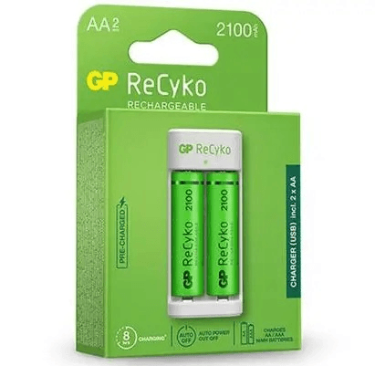 დამტენი მოწყობილობა GP E211 + 2 AA 2100mAh