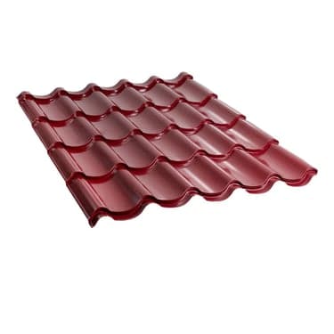 მეტალოკრამიტი ფერადი თუნუქის სახურავი 0.5X1180 პრიალა RAL3005 NOVA