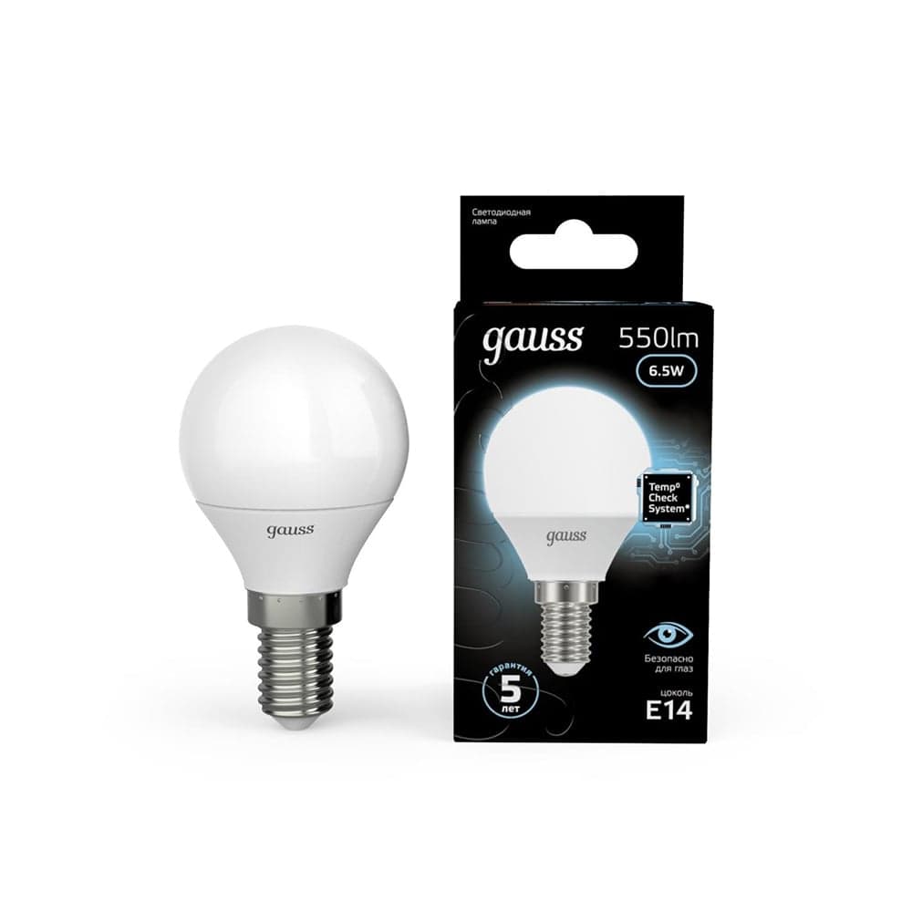 ლედ ნათურა Globe E14 6.5W 4100K gauss - 105101207