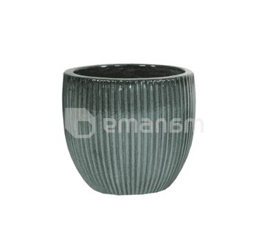 ქოთანი კერამიკული Mega Collections Portly Egg Rib Moss Green 28x25სმ 14ლ
