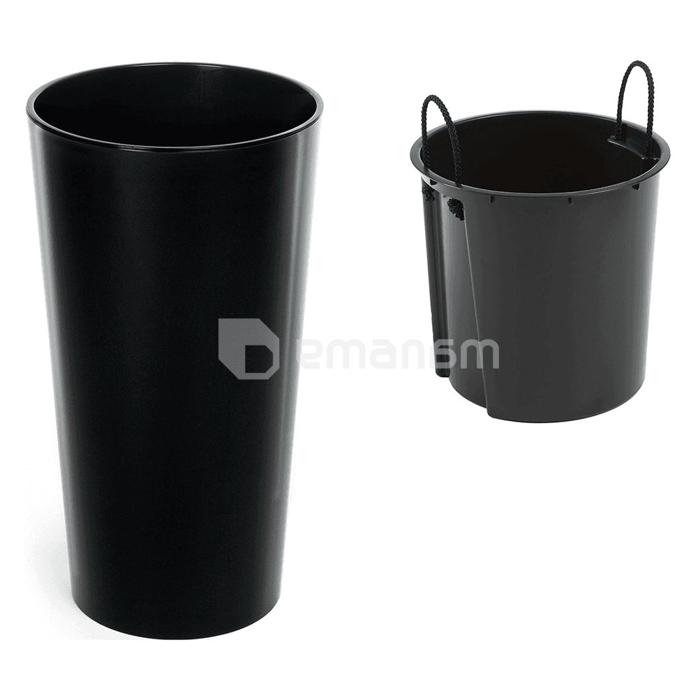 ქოთანი ყვავილის LAMELA Donica LILIA 400 - czarny 29,5 L