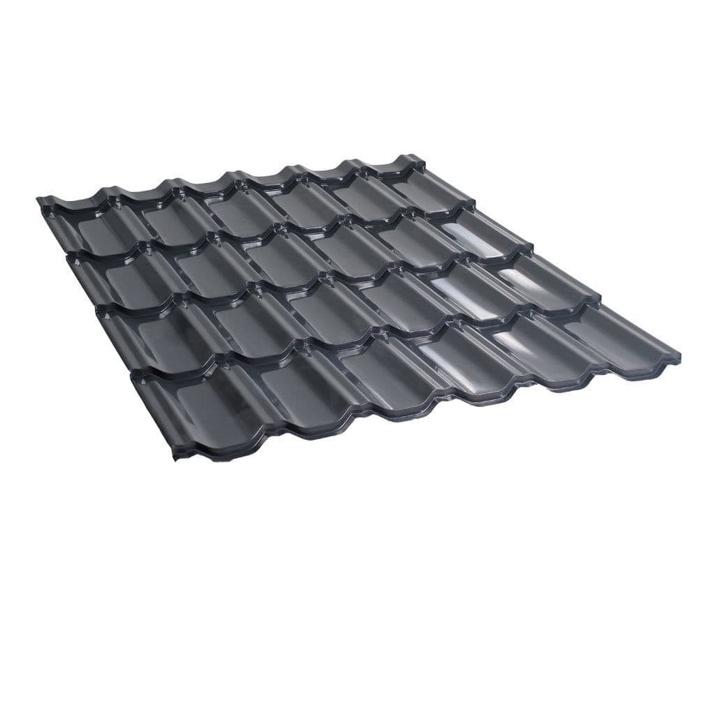 მეტალოკრამიტი ფერადი თუნუქის სახურავი 0.45X1200 პრიალა RAL 7024 NOVA