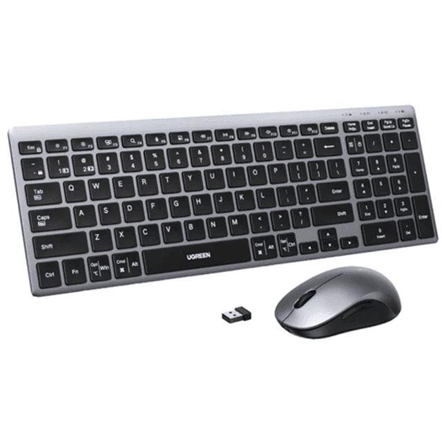 კლავიატურა+მაუსი UGREEN MK552 (85513), Wireless, USB, Bluetooth, Keyboard And Mouse, Grey