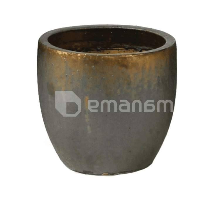 ქოთანი კერამიკული Mega Collections Glazed Egg Pot Bronze 17ლ