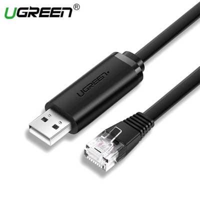 USB LAN კაბელი UGREEN CM204 (50773), USB to RJ45 Console Cable, 1.5m, Black