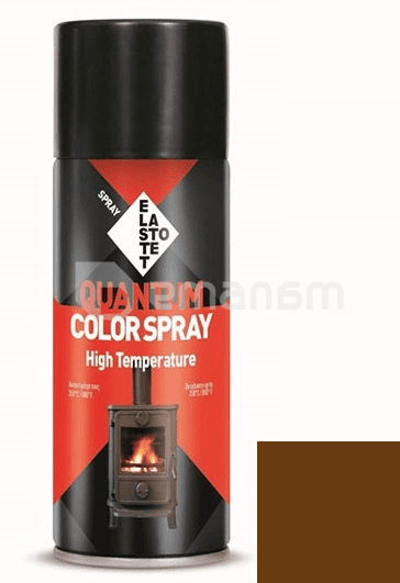 საღებავი სპრეი ცეცხლგამძლე Elastotet Quantum Color Spray High Temperature ყავისფერი 400 მლ
