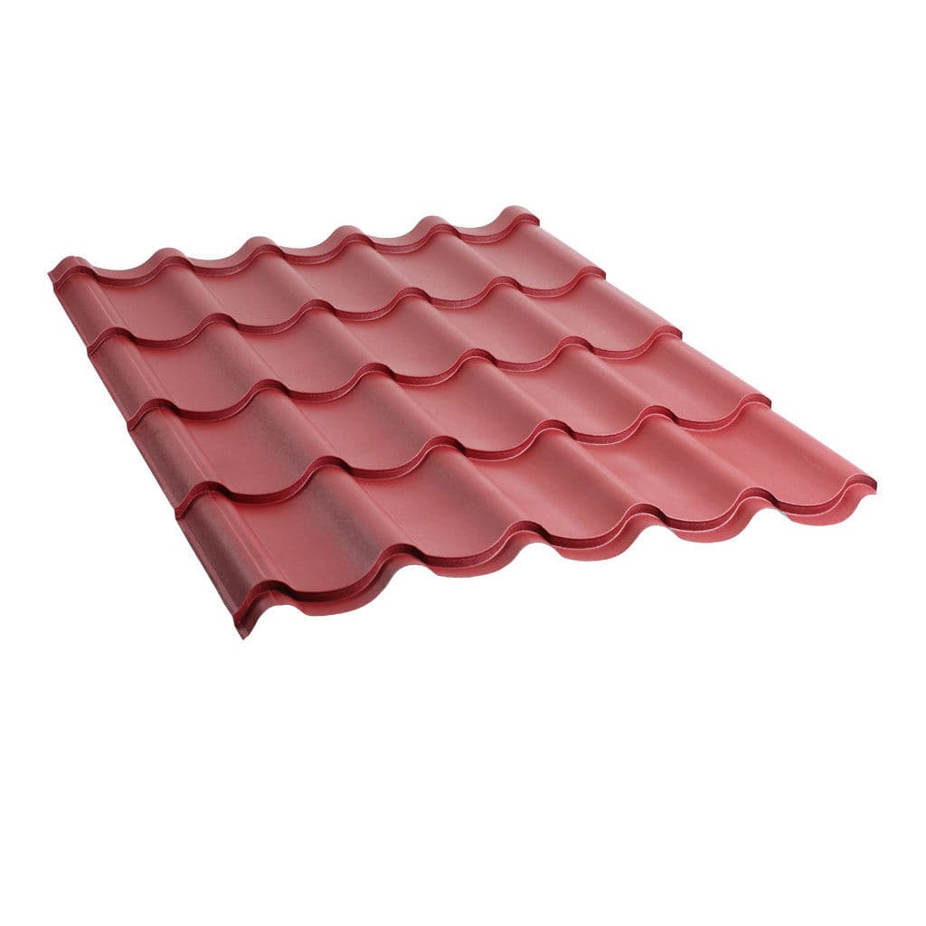 მეტალოკრამიტი ფერადი თუნუქის სახურავი 0.5X1180 ხაოიანი RAL3005 NOVA
