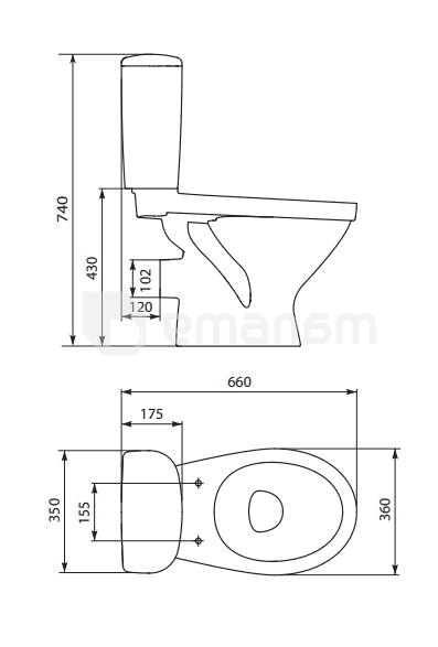 უნიტაზი Cersanit (S-KO-TR011-3\6-pl-w)