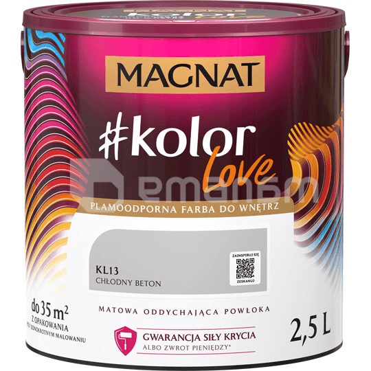 საღებავი ინტერიერის Magnat Kolor Love 2.5 ლ KL13 ცივი ბეტონი