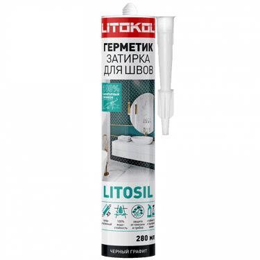 სილიკონის ჰერმეტიკი LITOSIL (შავი გრაფიტი) 280ML