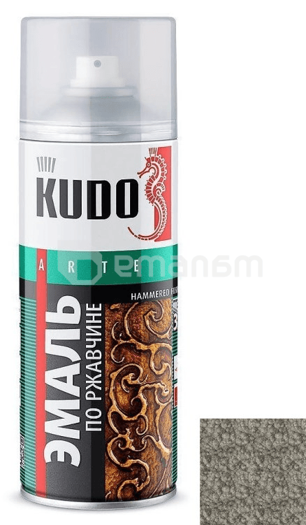ემალი ჟანგზე წასასმელი ჩაქუჩის ეფექტით Kudo KU-3005 მოვერცხლისფრო-ნაცრისფერ-ყავისფერი