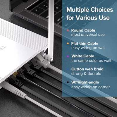 ქსელის კაბელი UGREEN NW102 (20158) Cat 6 Patch Cord UTP Lan Cable 0.5m (Black)