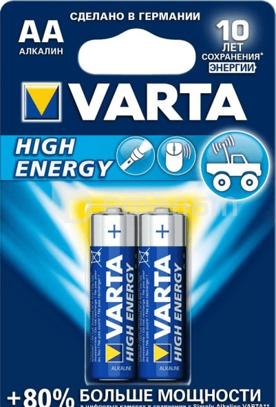 ელემენტი VARTA Alkaline High Energy AA 1.5 V 2 ც