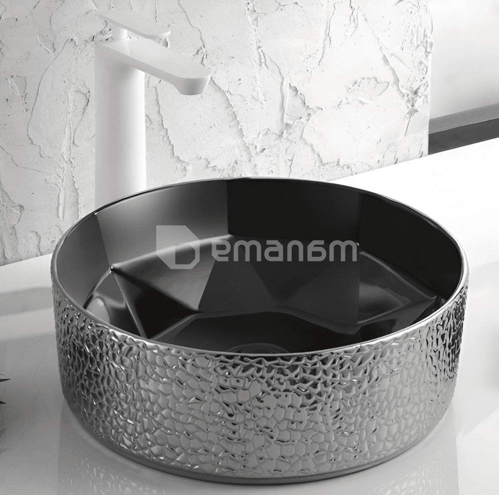 ხელსაბანი დასადგამი Osis Art basin 8457BYH Black 40,5x14 სმ