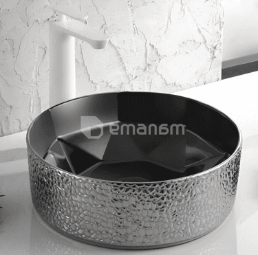 ხელსაბანი დასადგამი Osis Art basin 8457BYH Black 40,5x14 სმ