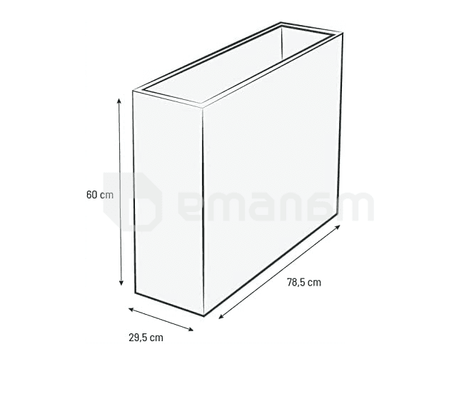 ქოთანი პლასტმასის EDA Plastiques LOFT L VOLCANIA 78,5 X 29,5 X 60სმ 46ლ