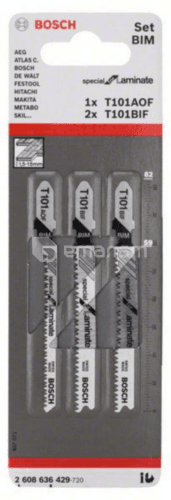 ბეწვახერხის პირი Bosch T101 BIF+T101 AOF ლამინატისთვის 3 ც