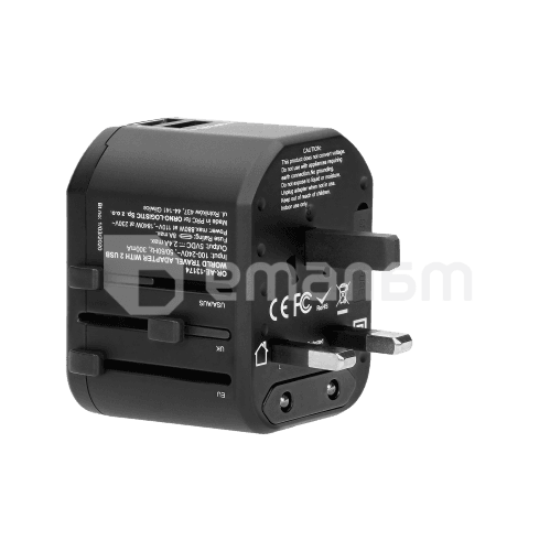 დამტენი უნივერსალური ORNO 2 USB 5В 2.4А 100-240V GOworld