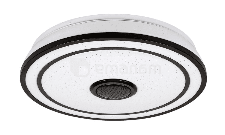 ჭერის სანათი Rabalux Nikolaus 24W 3000 6500K Ø395 H90მმ შავი თეთრი 71030