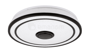 ჭერის სანათი Rabalux Nikolaus 24W 3000 6500K Ø395 H90მმ შავი თეთრი 71030