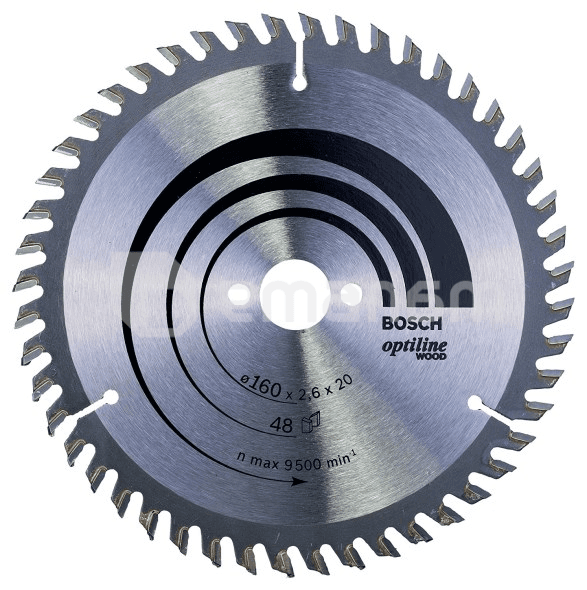 ცირკულარული დისკი Bosch Optiline Wood 160x2.6x20 მმ 48