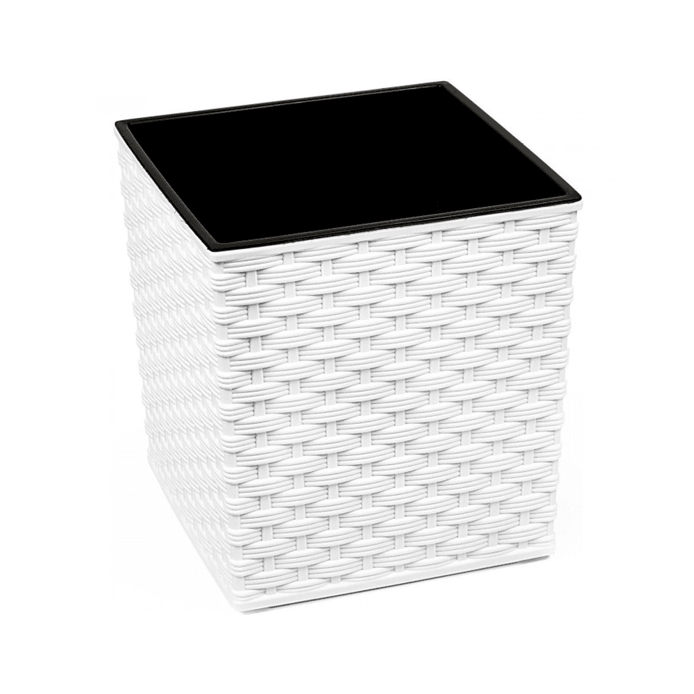 ქოთანი ყვავილის Lamela JUKA rattan planter white 40x40 სმ