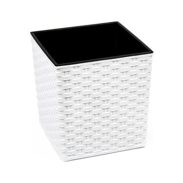 ქოთანი ყვავილის Lamela JUKA rattan planter white 40x40 სმ
