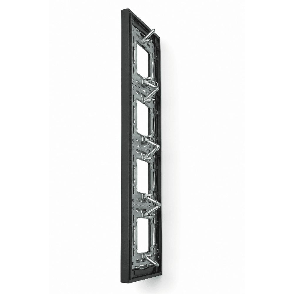 ჩარჩო ჩამრთველისა და როზეტისთვის DOMINO LS-70/90-049 4 ადგილიანი შავი 29.5x8 სმ