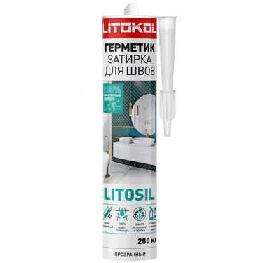 სილიკონის ჰერმეტიკი LITOSIL (გამჭვირვალე) 280ML