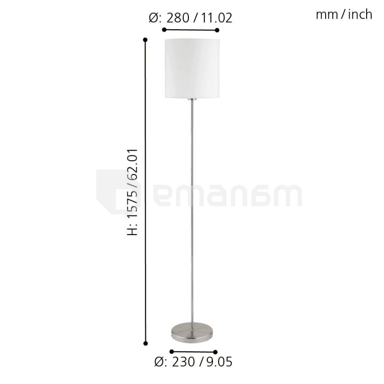 ტორშერი Eglo PASTERI სატინი ნიკელი 95164 E27 1x MAX 60W