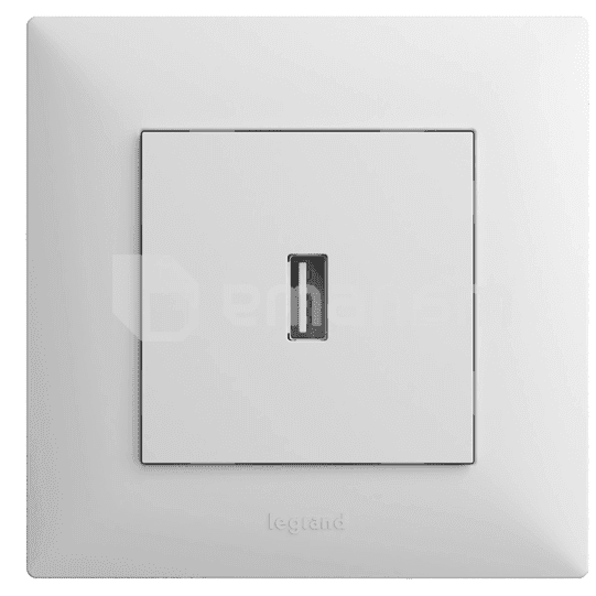 როზეტი ჩარჩოს გარეშე USB,თეთრი LEGRAND