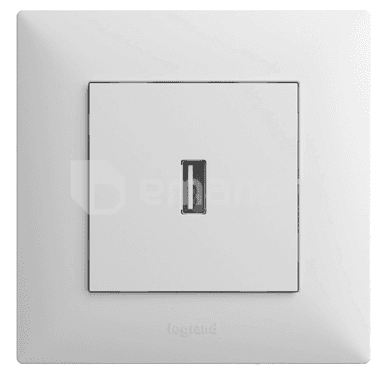 როზეტი ჩარჩოს გარეშე USB,თეთრი LEGRAND