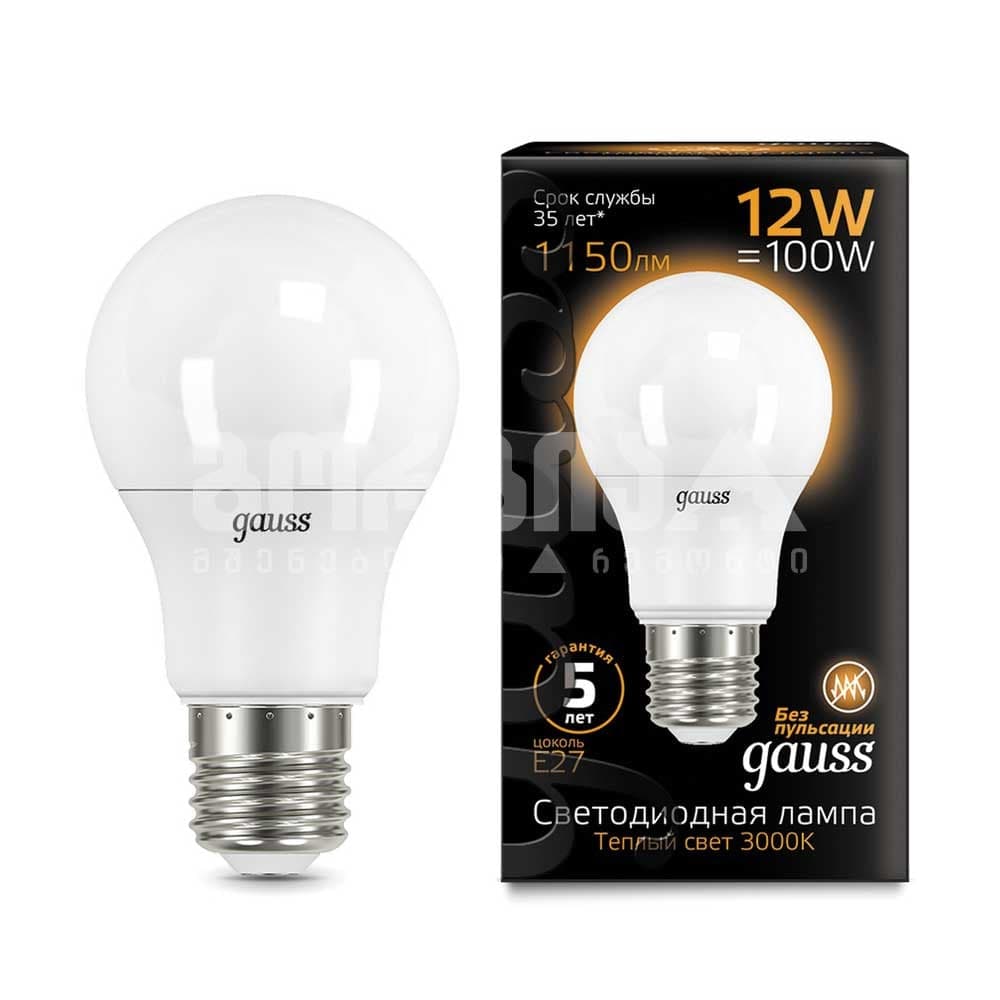 ლედ ნათურა A60 Globe 12W E27 2700K gauss - 102502112